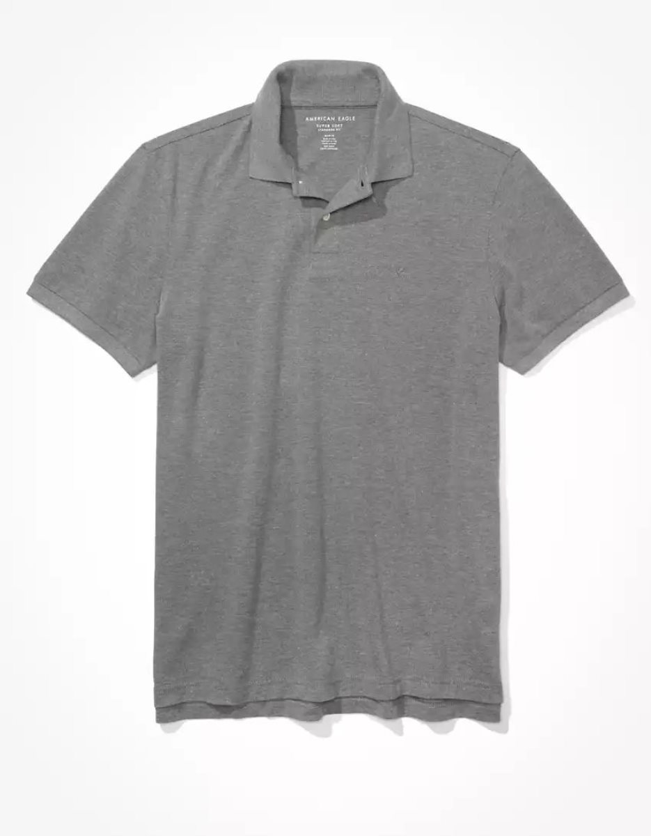 Polos American Eagle AE Super Soft Legend Pique Grise Homme | QHY-11763538